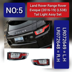 Tail Light Rear Lamp Compatible With LAND ROVER RANGE ROVER EVOQUE (L538) Tail Light Rear Lamp Left LR072649  & Right LR072648  Tag-TLR-05