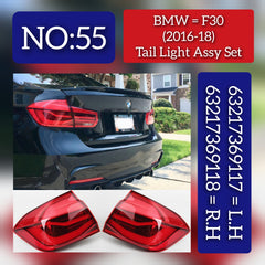 Tail Light Rear Lamp Compatible With BMW 3 Series F30 F80 (2016-2018) Tail Light Rear Lamp Left 63217369117 & Right 63217369118 Tag-TLB-55