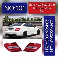 Tail Light Rear Lamp Compatible With MERCEDES-BENZ C-CLASS (W204) (2011-2014) Tail Light Rear Lamp Left 2049060203 & Right 2049060503 Tag-TLM-101