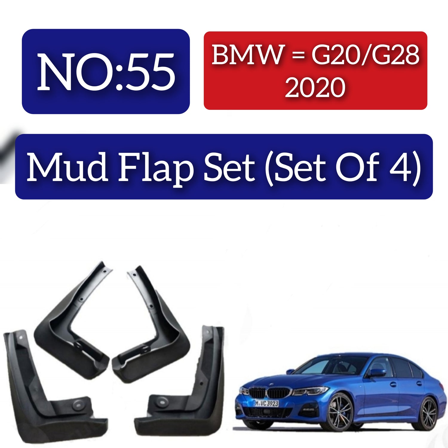 BMW G20/G28 2020   Mud Flap Set (Set of 4) Tag 55
