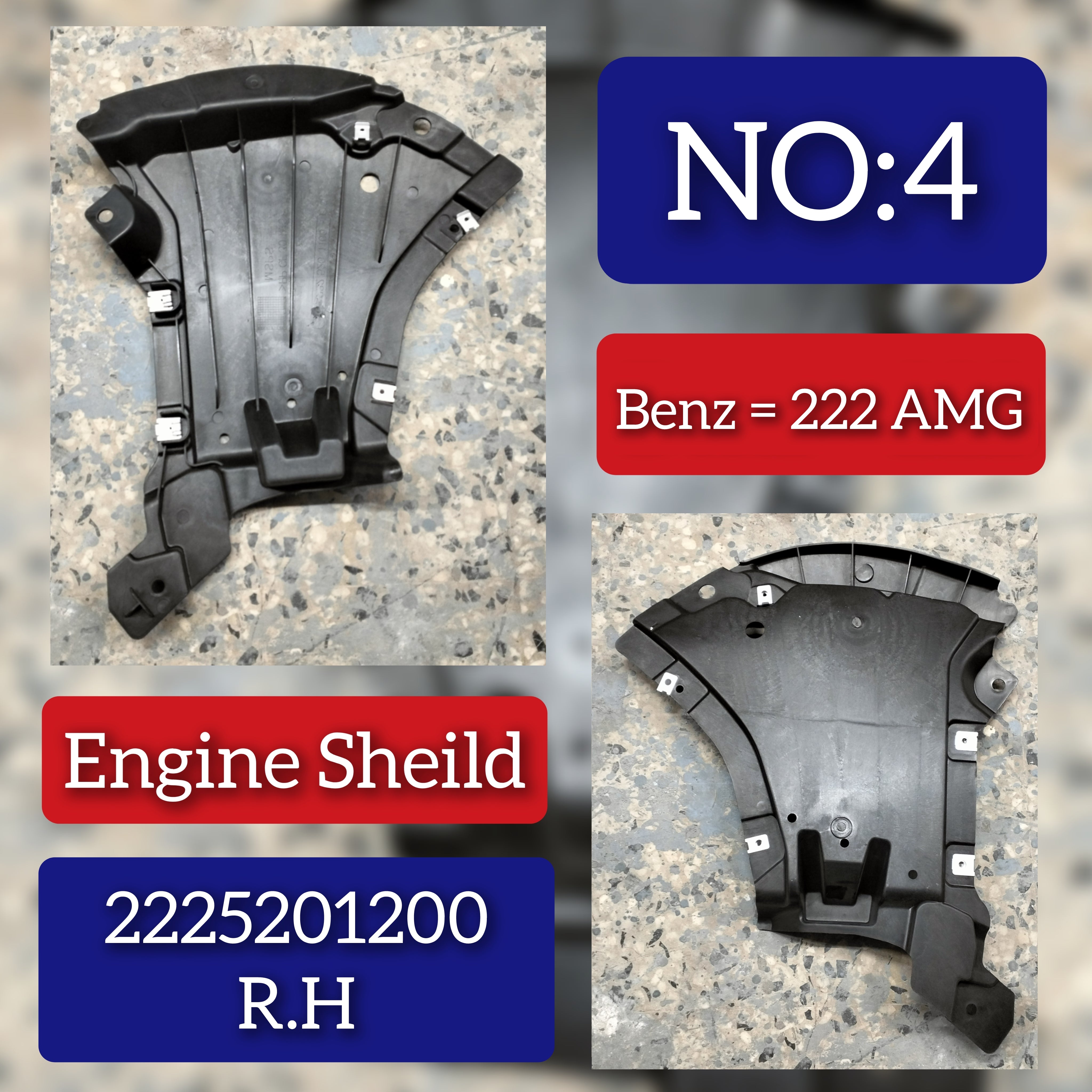 Front Right Bumper Under Cover 2225201200 Compatible With MERCEDES-BENZ S-CLASS W222