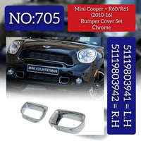 Air Duct Brake Chrome Left 51119803941 & Right 51119803942 Compatible With MINI COOPER R60 Tag-FC-705