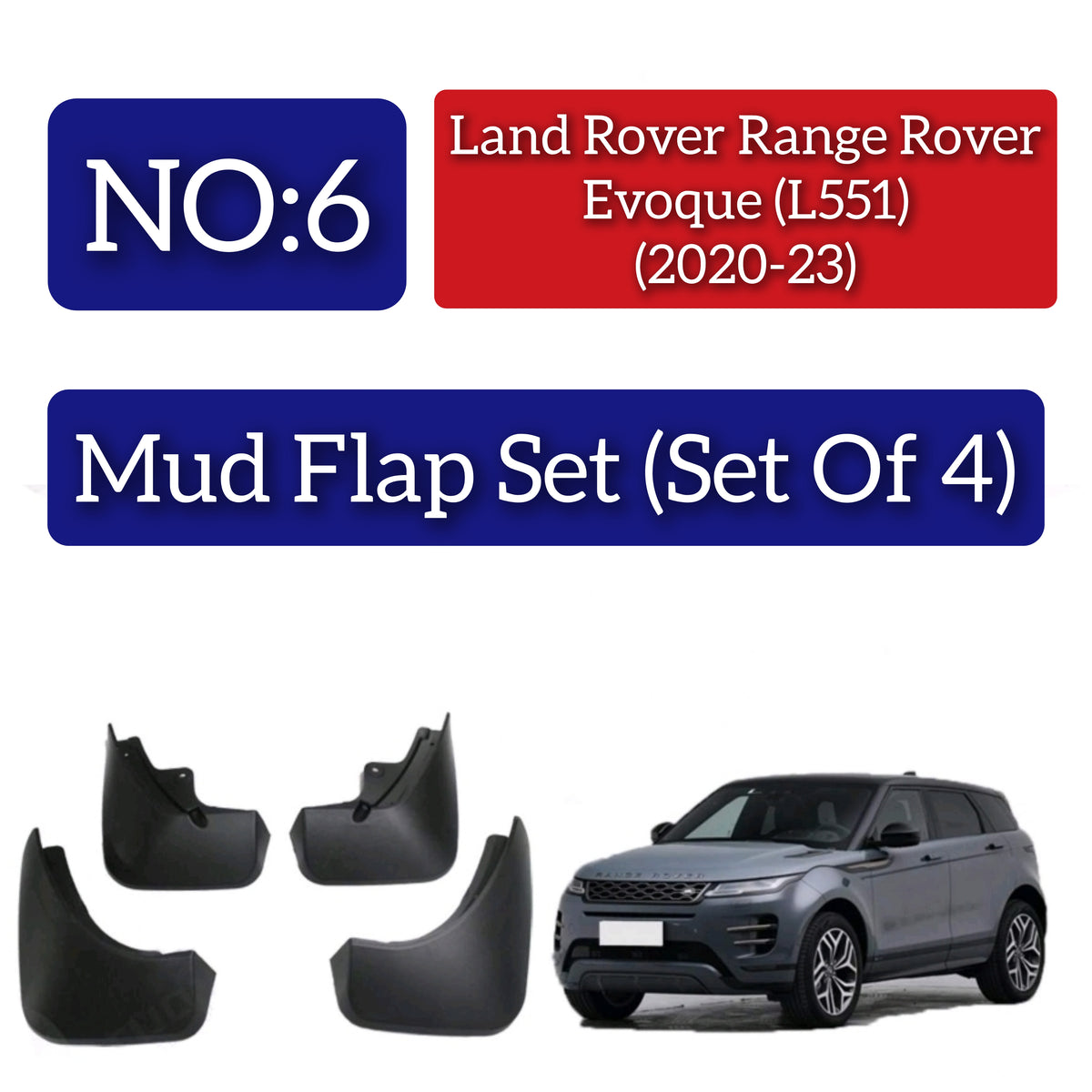 Land Rover Range Rover Evoque (L551) (2020-23) Mud Flap Set (Set of 4) Tag 6