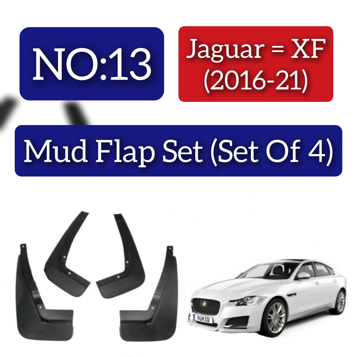 Jaguar = XF (2016-21) Mud Flap Set (Set of 4) Tag 13