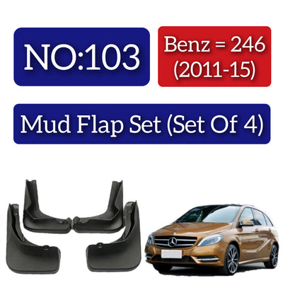 Mercedes Benz 246 (2011-15) Mud Flap Set (Set of 4) Tag 103