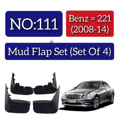 Mercedes Benz 221 (2008-14) Mud Flap Set (Set of 4) Tag 111