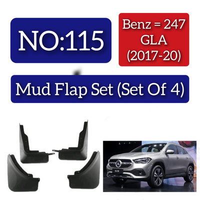 Mercedes Benz 247 GLA (2017-20) Mud Flap Set (Set of 4) Tag 115