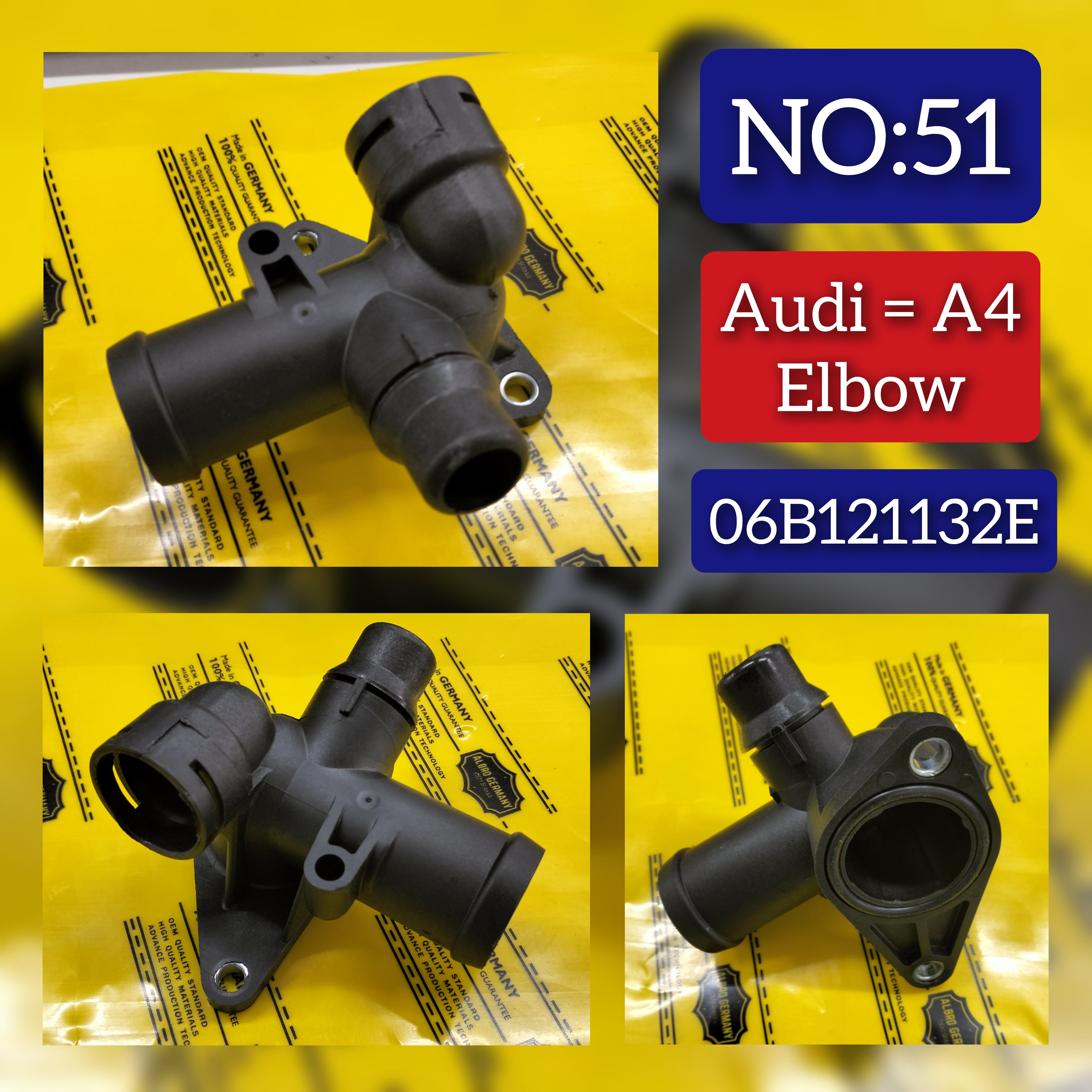 Elbow (Thermostat) 06B121132E 06B121132B For AUDI A4 Tag-E-51