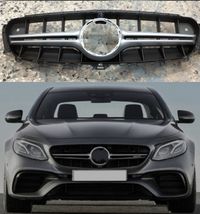 AMG E63 Silver Chrome Show Grill  Compatible With Mercedes Benz E-Class  W213 (2016-2021) Tag 74