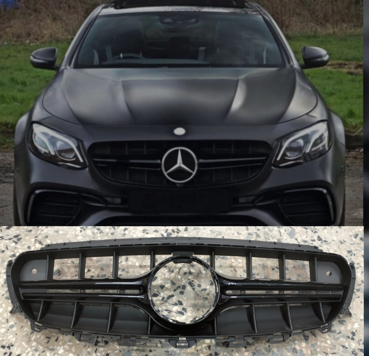 AMG E63 Black Chrome Show Grill Compatible With Mercedes Benz E-Class  W213 (2016-2021) Tag 75