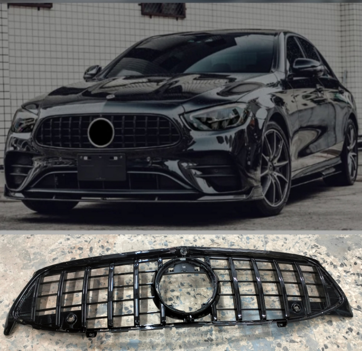 LCI GTR Black Chrome Show Grill Compatible With Mercedes Benz E-Class  W213  (2021-2023) Tag 81