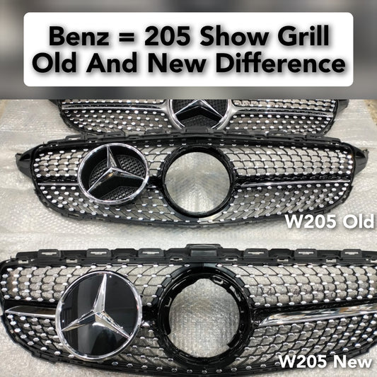 Show Grill Compatible With Mercedes Benz C-Class W205 Old And New Difference