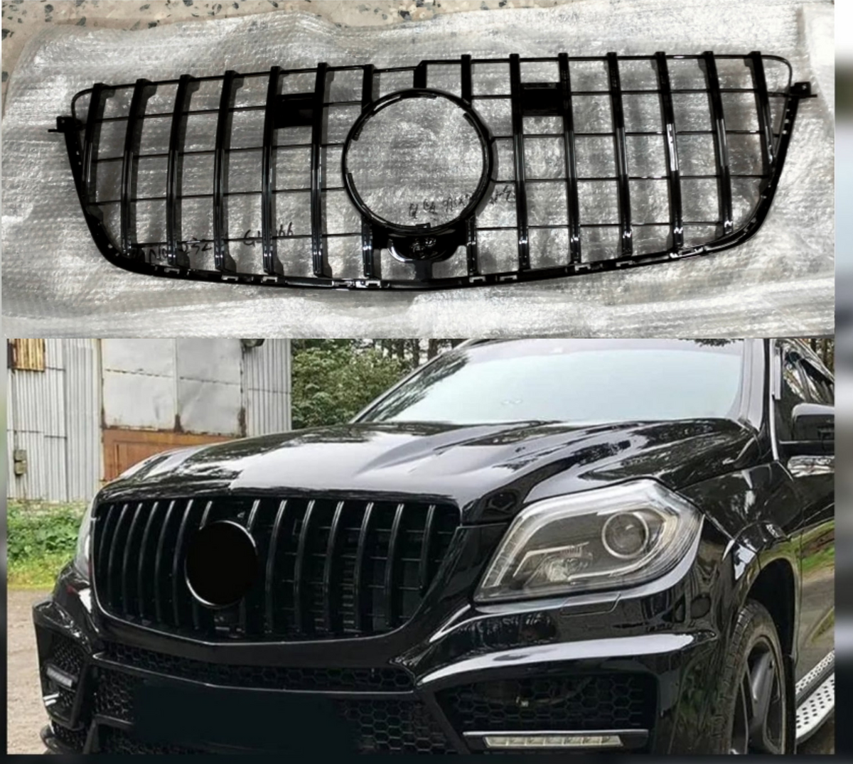 GTR Black Chrome Show Grill  Compatible With  Mercedes  Benz GL-Class W166 Tag 183