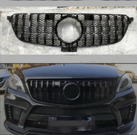 GTR Black Chrome Show Grill Compatible With  Mercedes  Benz GLE-Class W166 (2016-2020) Tag 191