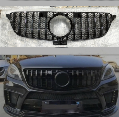 GTR Black Chrome Show Grill Compatible With  Mercedes  Benz GLE-Class W166 (2016-2020) Tag 191