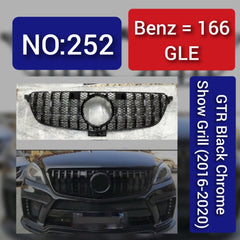 Benz = 166 GLE GTR Black Chrome Show Grill (2016-2020) Tag 252