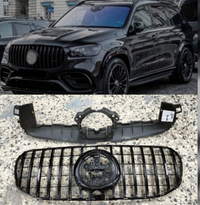 GTR Black Chrome Show Grill Compatible With  Mercedes  Benz GLS-Class W167 (2019-2023) Tag 98