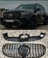 GTR Silver Chrome Show Grill Compatible With  Mercedes  Benz GLS-Class W167 (2019-2023) Tag 97