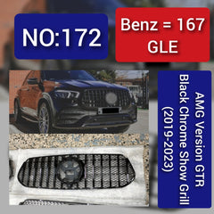 Benz = 167 GLE AMG Version GTR Black Chrome Show Grill (2019-2023 ) Tag 172