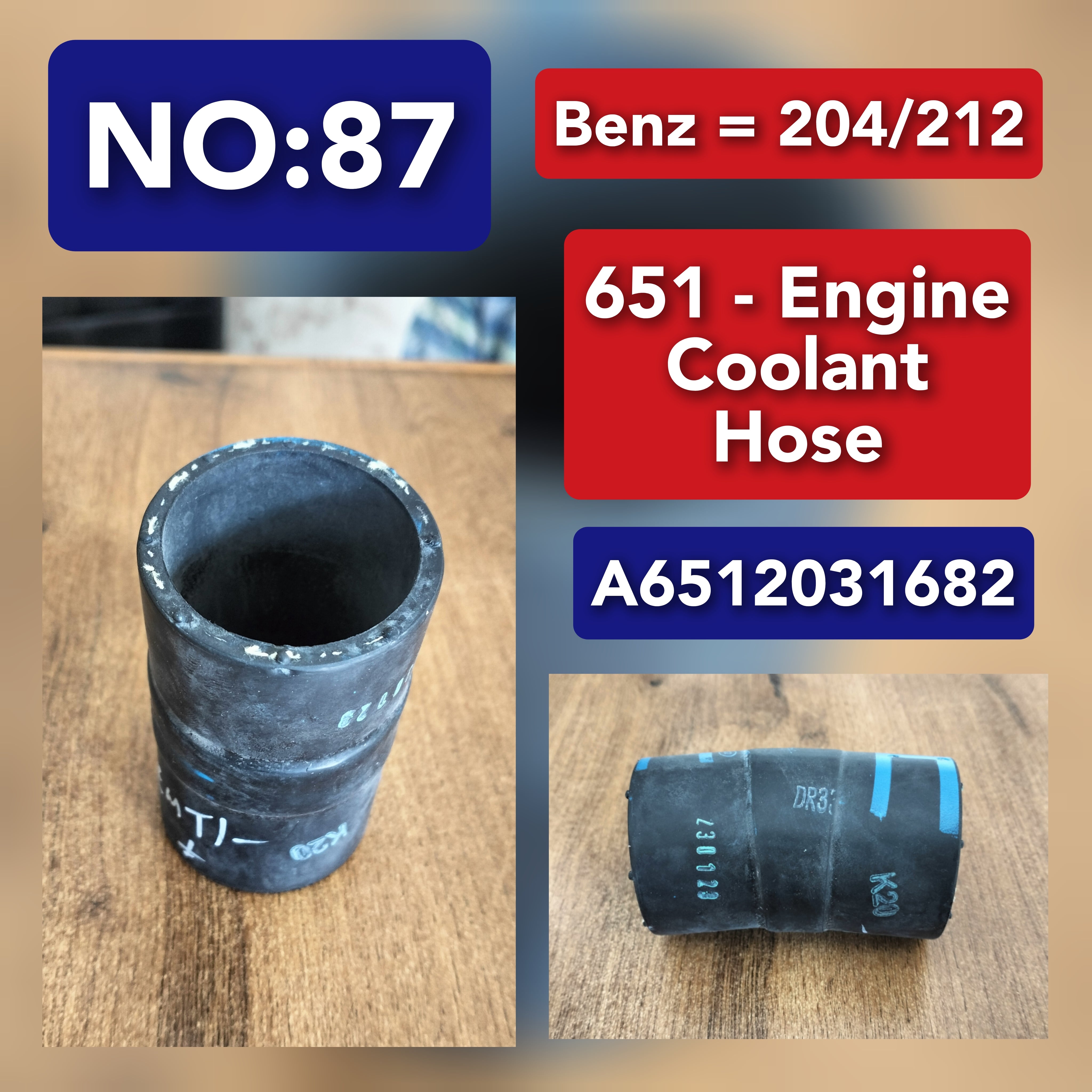 Coolant Hose Pipe A6512031682 For MERCEDES-BENZ C-CLASS W204 W205  & E-CLASS W212Tag-H-87