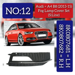 Fog Lamp Cover Compatible With AUDI A4 B8 2013-2015  Fog Lamp Cover Left 8K0807681L & Right 8K0807682M Tag-FC-12