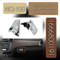 (Beige Chrome) Glow Box Switch For Mercedes-Benz W166 T-1 1666800191 Tag-SW-100