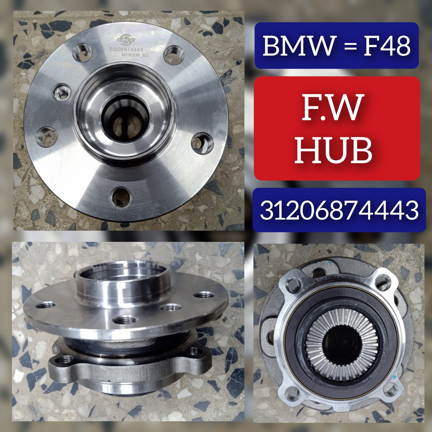 Front Wheel Hub 31206874443 31226850415 33416852157 33416867926 Compatible With BMW 2 Series Gran Coupe F44 & i8 I12 & X1 F48