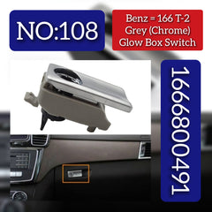 MERCEDES Benz GLS W166 T-2 Glow Box Switch Grey  Chrome 1666800491 Tag-SW-108