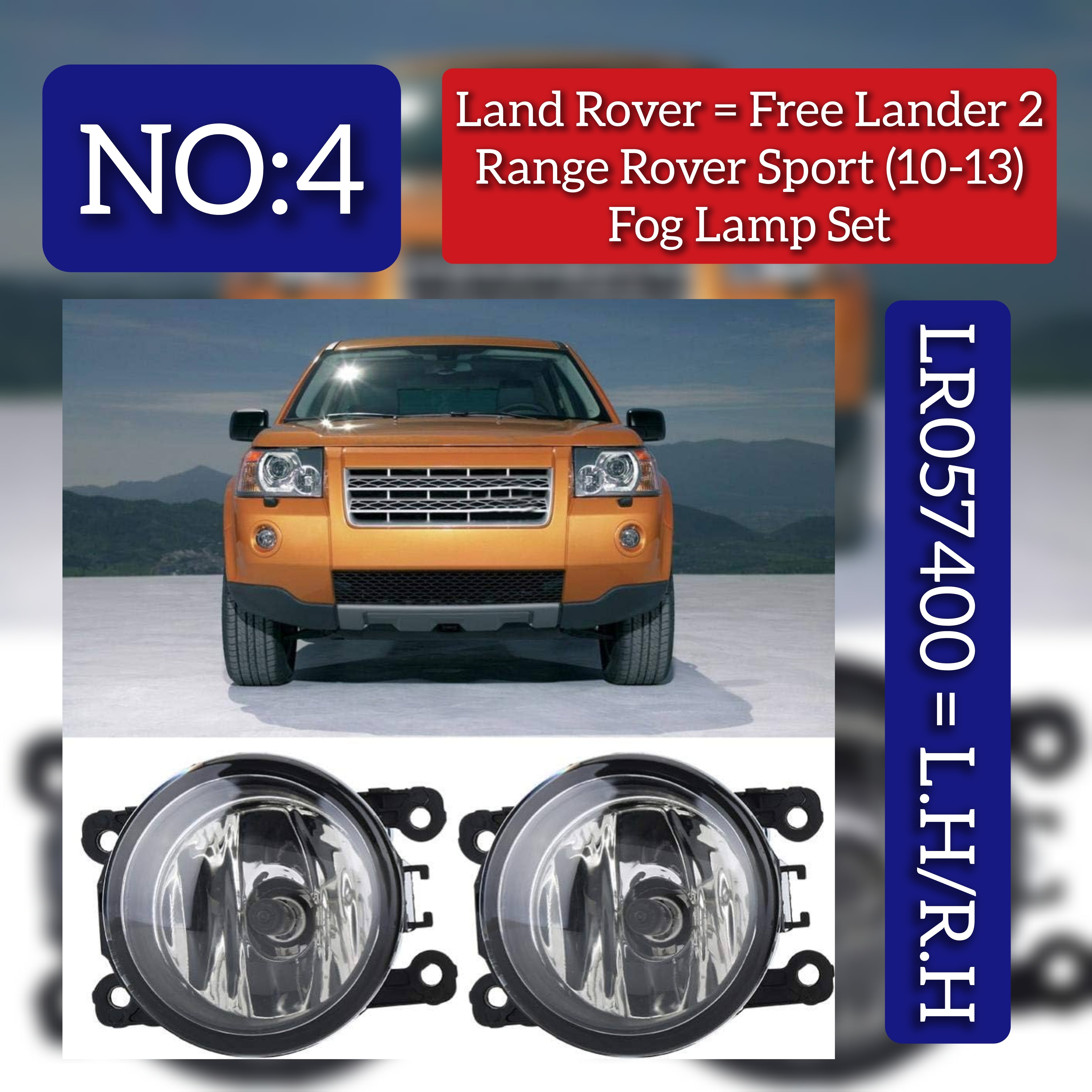 Fog Lamp Fog Light Compatible With LAND ROVER FREELANDER 2 L359 | LR2/RANGE ROVER SPORT I L320 2010-2013 Fog Lamp Fog Light Left & Right LR057400 Tag-FO-04