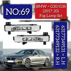 Fog Lamp Fog Light LED Compatible With BMW 5 Series G30, G38 2017-2020 Fog Lamp Fog Light LED Left 63177349131 & Right 63177349132 Tag-FO-69