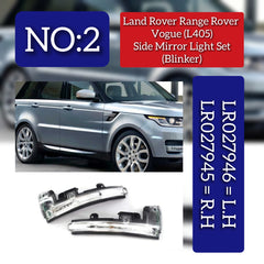 Dynamic Turn Signal LED Mirror Light Left LR027946 & Right LR027945 Compatible with Land Rover Range Rover Vogue L405 Tag-MLL-02