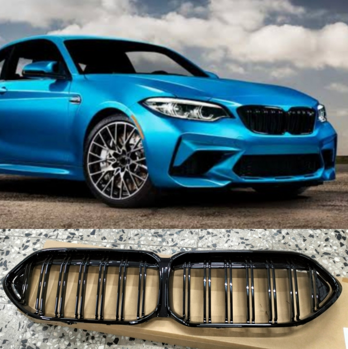 Kidney Grill Set 51135A39376.Compatible With  BMW 2 Series F44(2020-2024) Tag 111