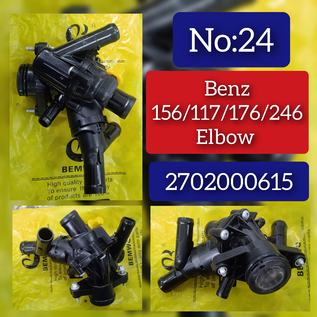 Elbow (Thermostat) 2702000615 2702000415 2702000315 Compatible With MERCEDES-BENZ A-CLASS W176 & B-CLASS W246, GLA-CLASS X156 Tag-E-24