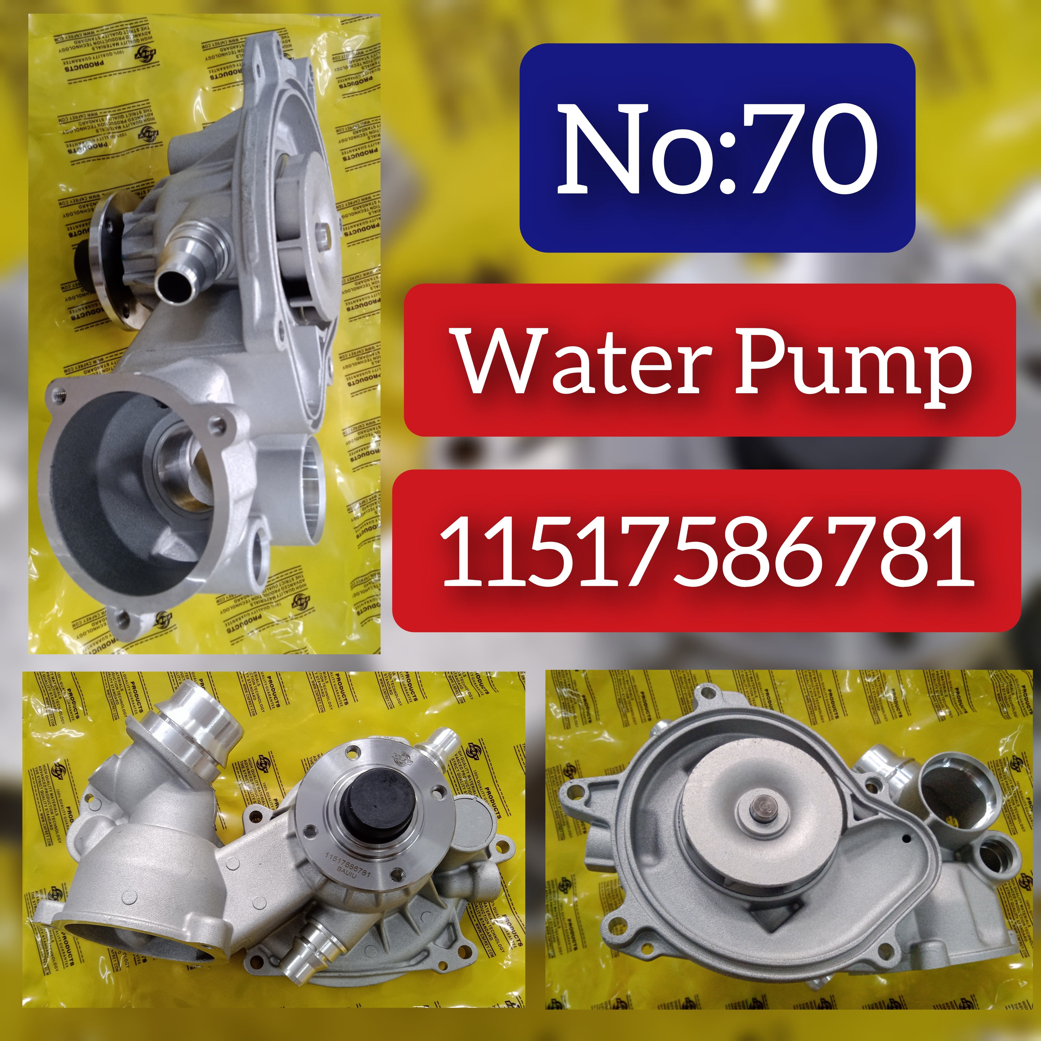 Water Pump 11517586781 For BMW 7 Series E65, E66, E67 Tag-W-70
