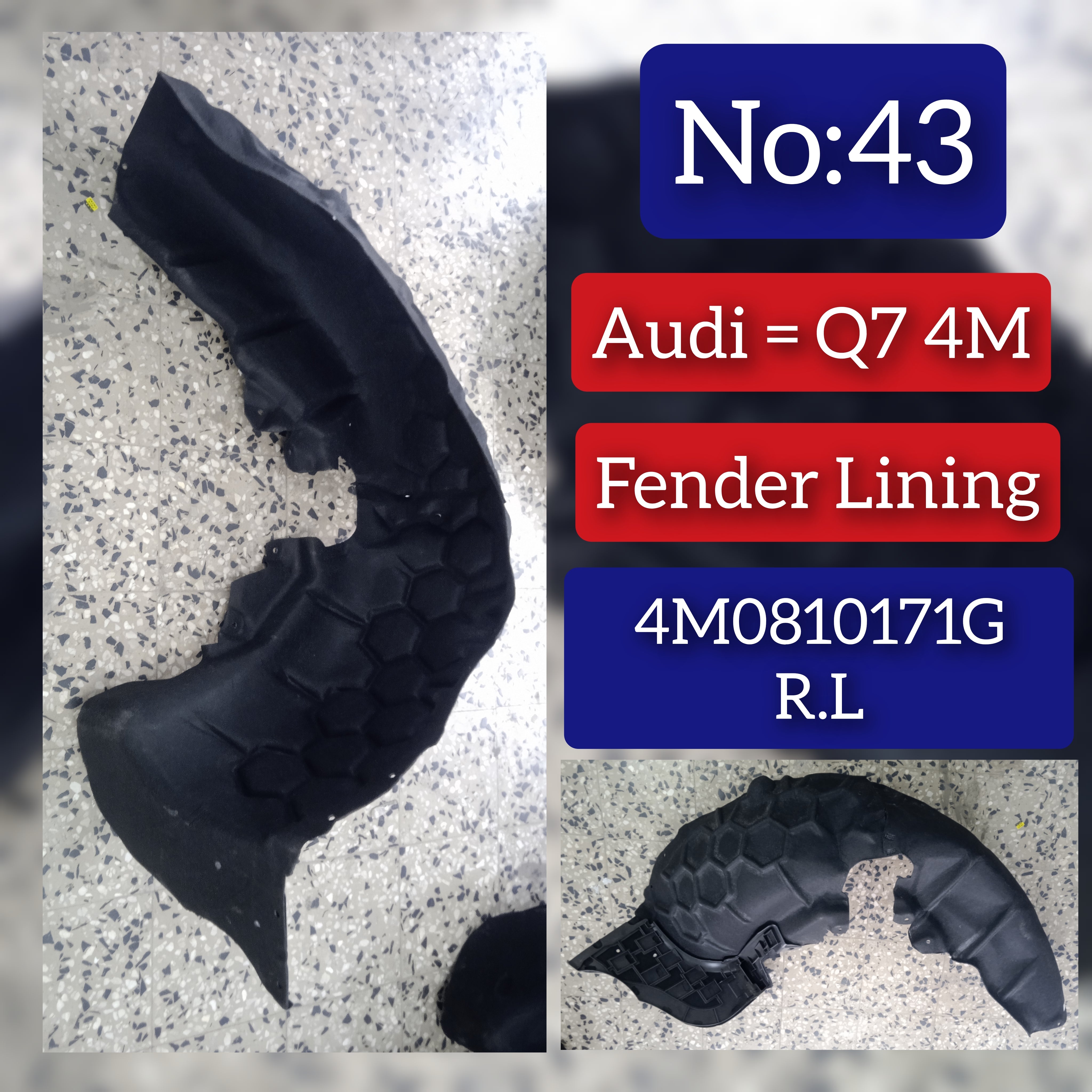 Rear Left Fender Liner 4M0810171G Compatible With AUDI Q7 4M  Tag-FEA-43
