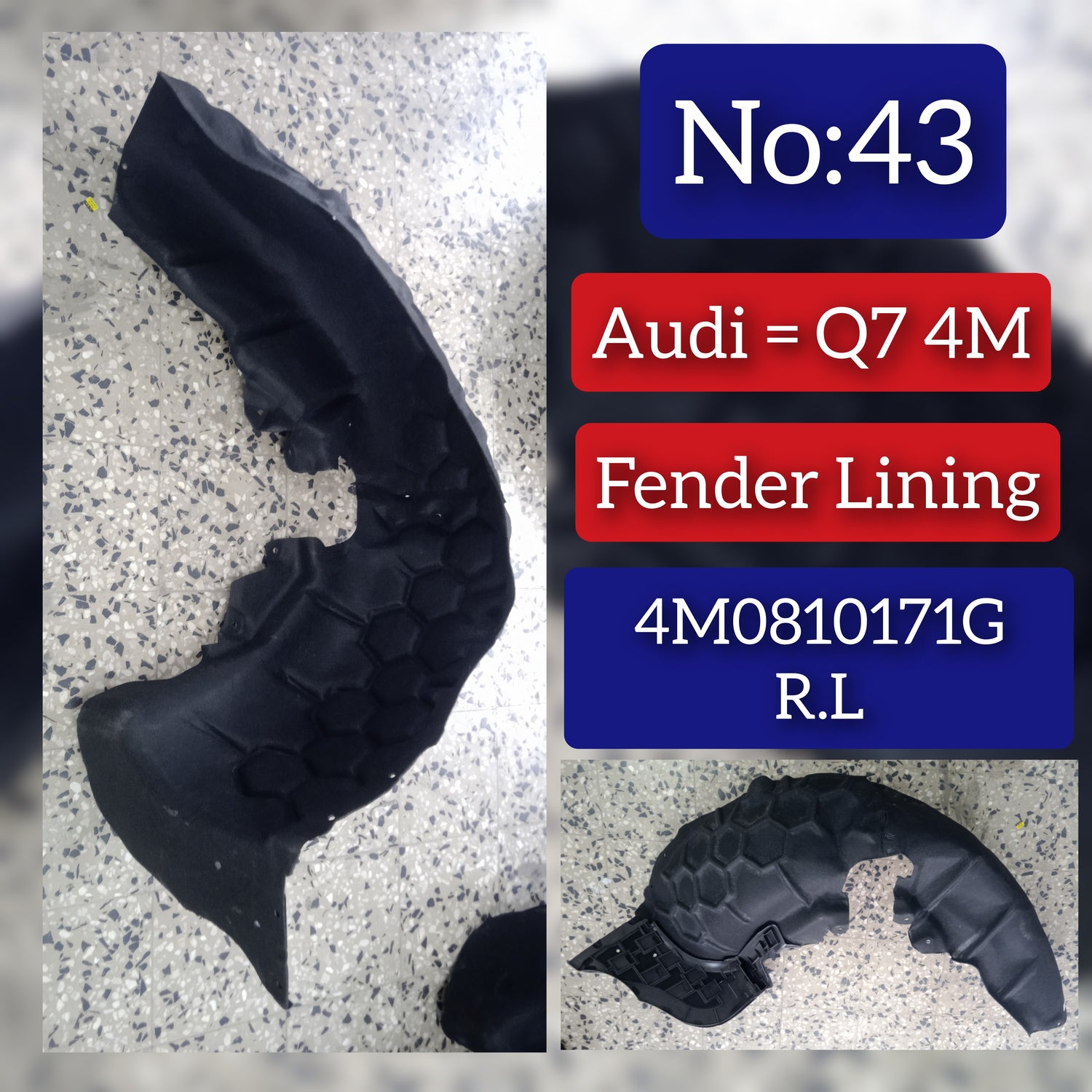 Rear Left Fender Liner 4M0810171G Compatible With AUDI Q7 4M  Tag-FEA-43