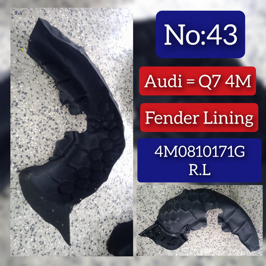 Rear Left Fender Liner 4M0810171G Compatible With AUDI Q7 4M  Tag-FEA-43
