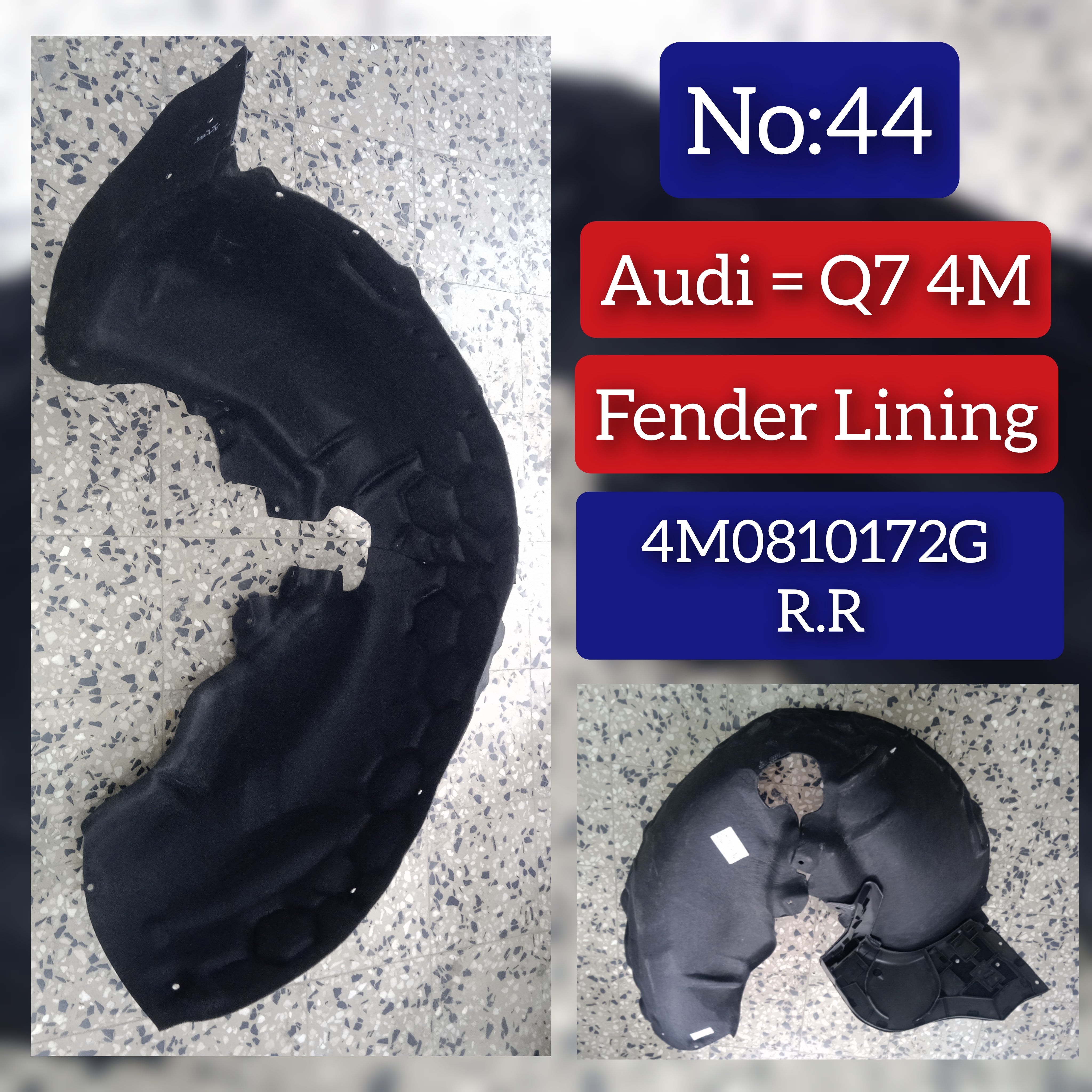 Rear Right Fender Liner 4M0810172G Compatible With AUDI Q7 4M Tag-FEA-44