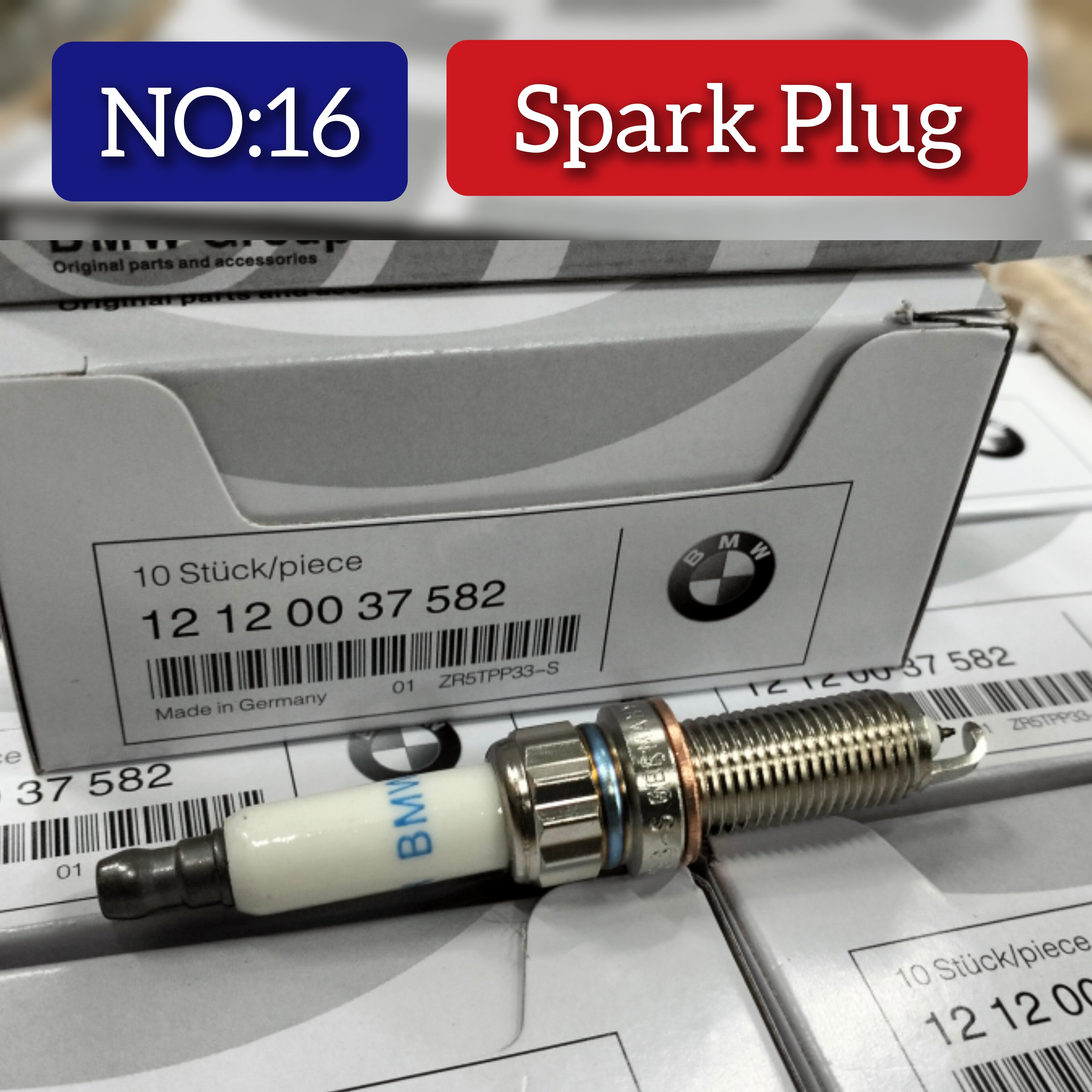 Spark Plug 12120037582 12120036759 12120037051 For BMW 5 Series F10 & 7 Series F02, X5 E70 Tag-S-16