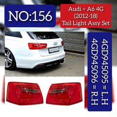 Tail Light Rear Lamp Compatible With AUDI A6 4G (2012-2018) Tail Light Rear Lamp Left 4G0945095 & Right 4G0945096