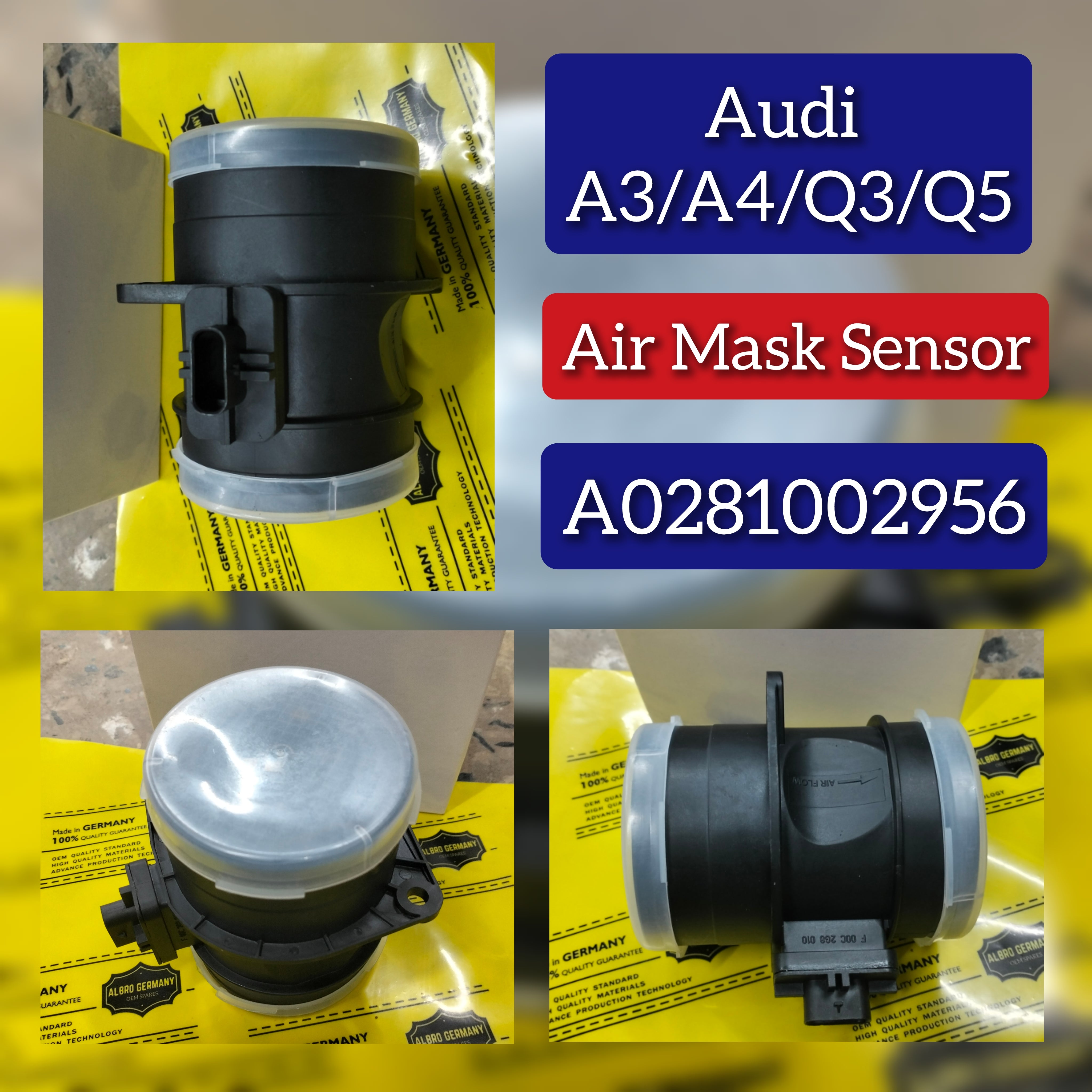 Air Flow Masse Meter Sensor A0281002956 Compatible With AUDI A3 A4 A5 A6 Q3 Q5