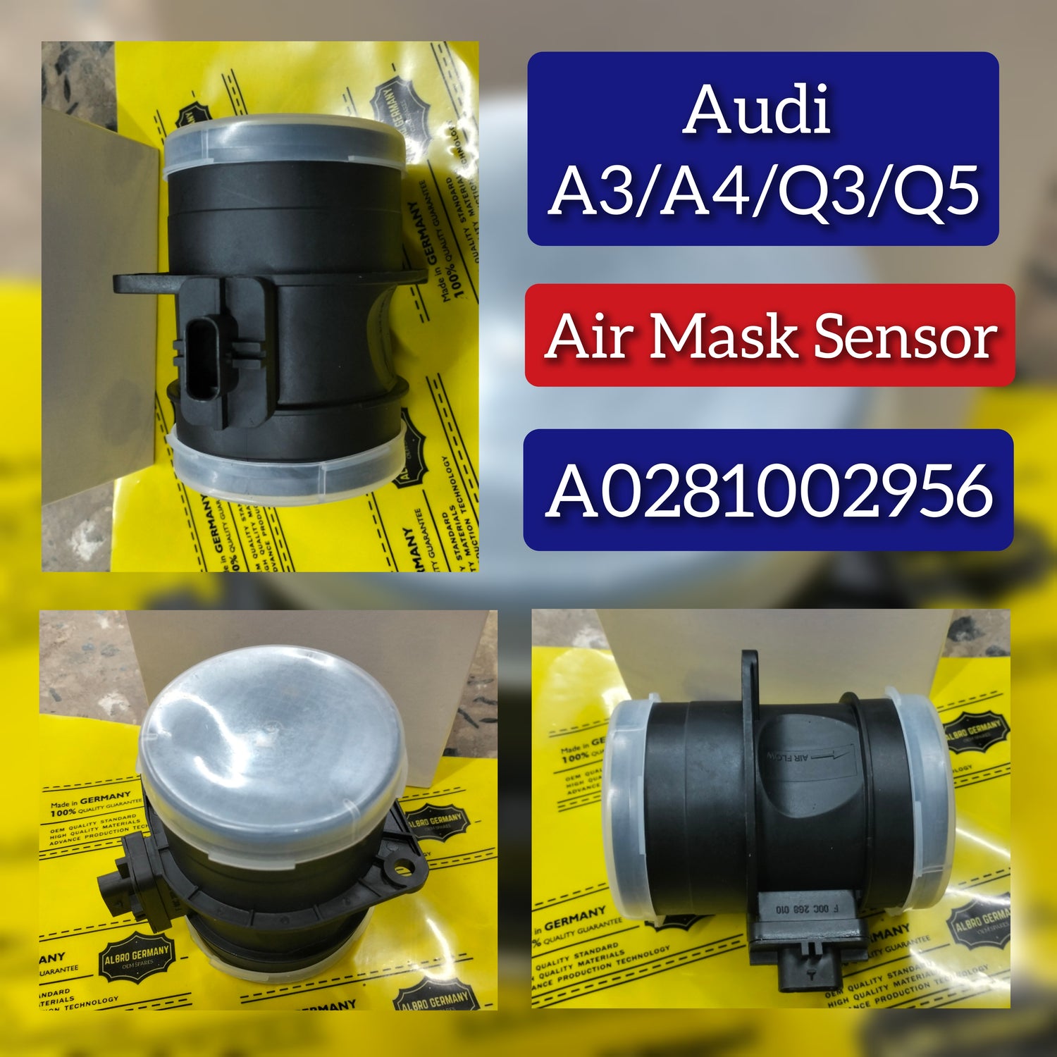 Air Flow Masse Meter Sensor A0281002956 0281002956 03L906461A Compatible With AUDI A3 A4 A5 A6 Q3 Q5