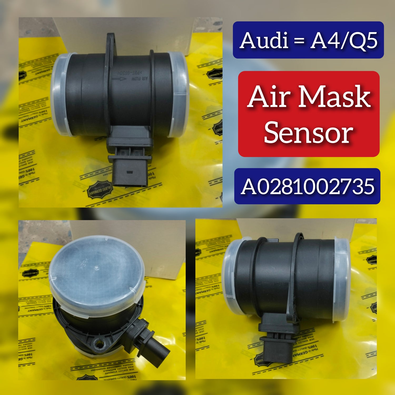 Air Flow Masse Meter Sensor A0281002735 0281002735 03G906461C Compatible With AUDI A4 Q5