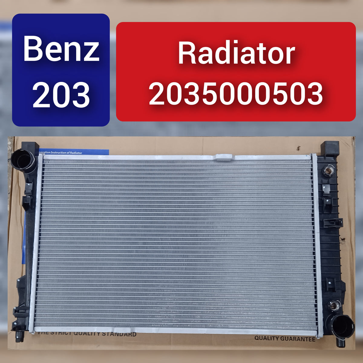 Cooling Radiator A0995001303 A0995004603 Compatible with MERCEDES-BENZ C-CLASS (W203) & SLK (R171)