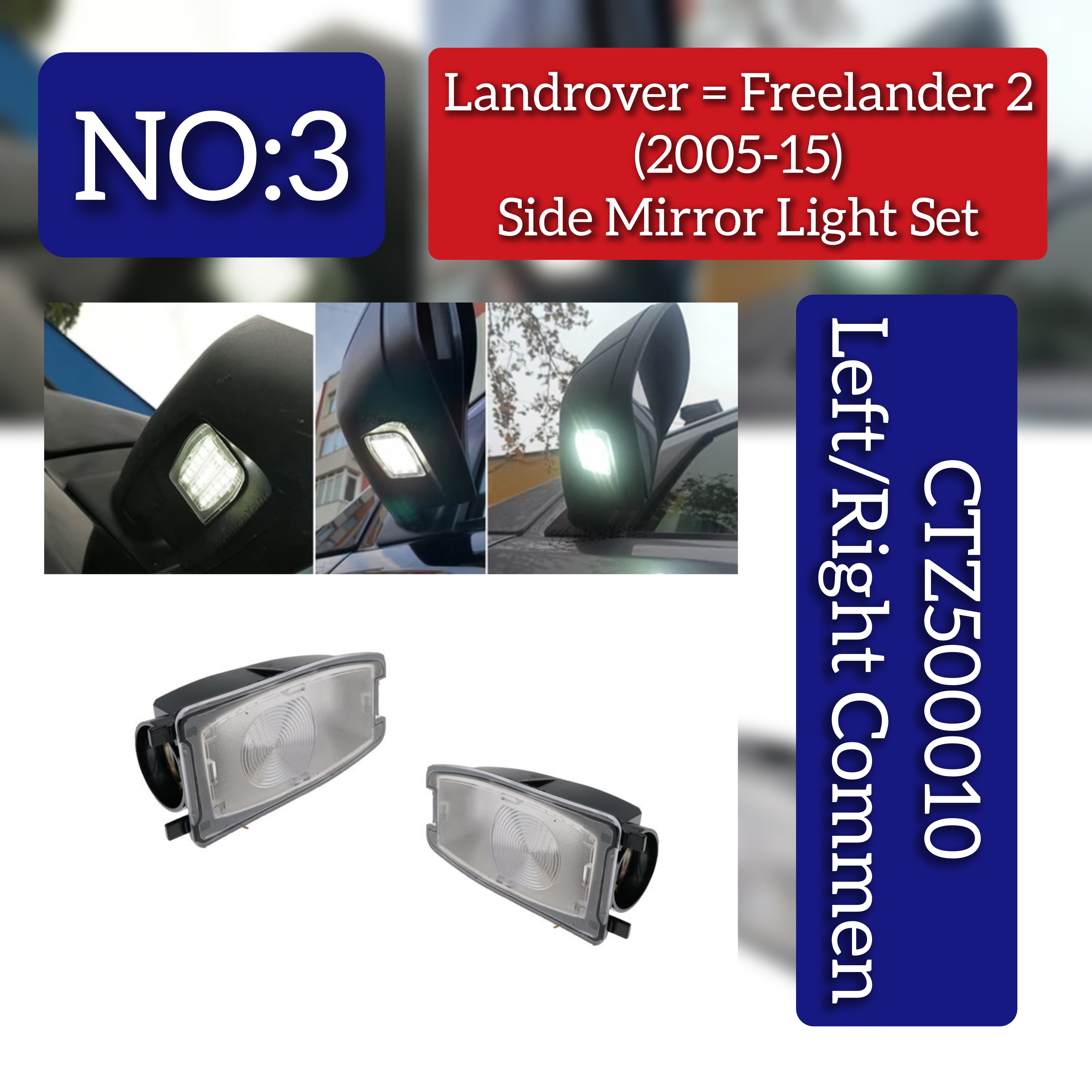 Dynamic Turn Signal LED Mirror Light Left & Right CTZ500010 Compatible with Land Rover Freelander 2 Tag-MLL-03