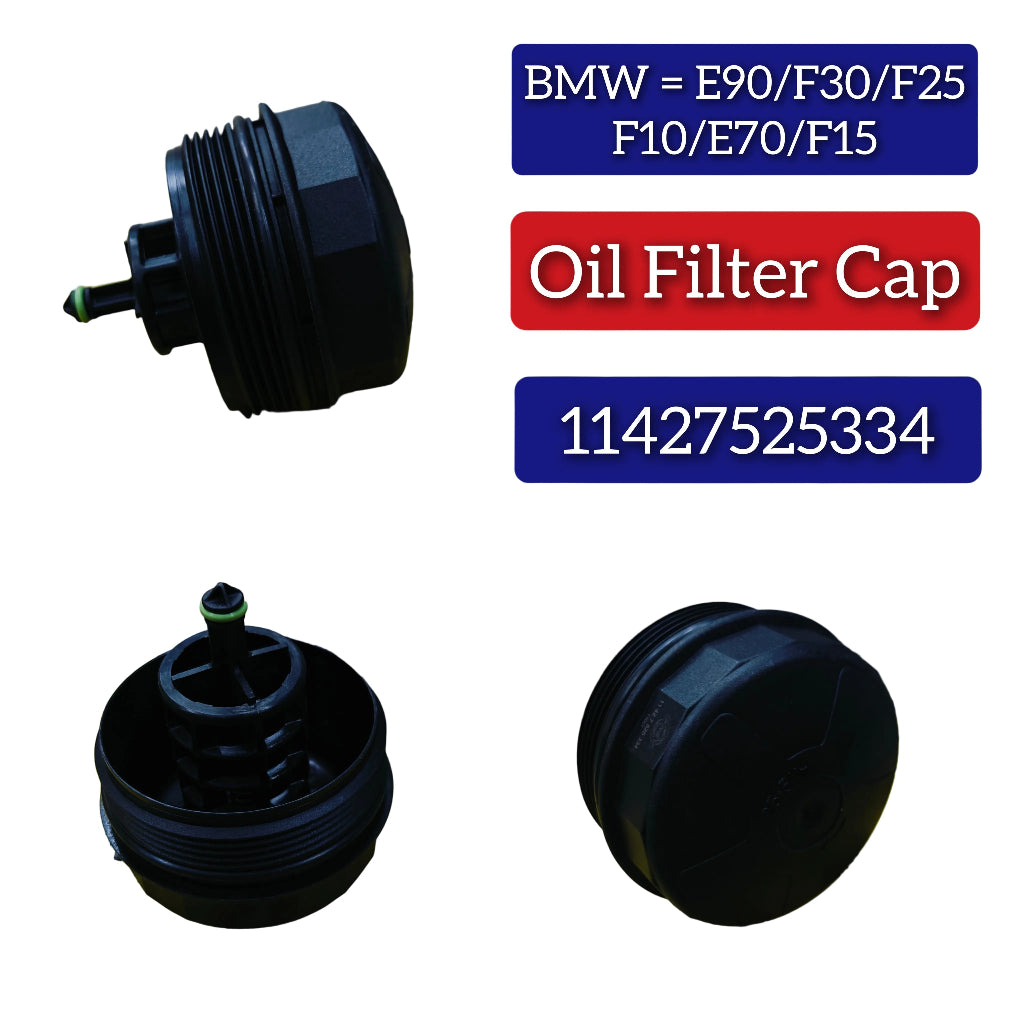 Oil Filter Housing Cap 11427525334  Compatible With  BMW 3 Series (E90) & 3  Series (F30, F80) & 5  Series (E60) & 5  Series (F10) & 7  Series (F01, F02, F03, F04) &  X3 (E83) & X3 (F25)  & X5 (E70) & Z4 Roadster (E89)
