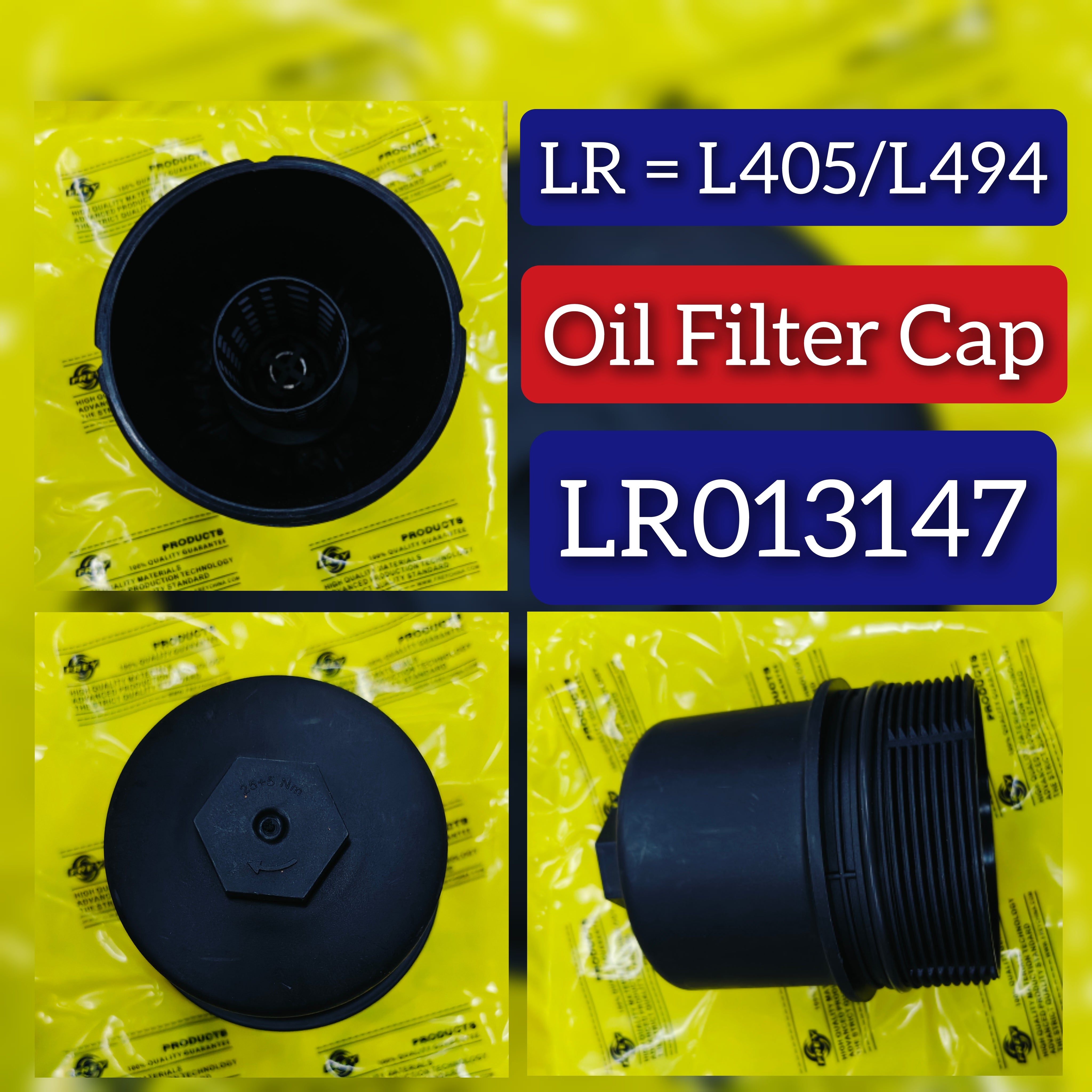 Oil Filter Housing Cap LR013147 Compatible With LAND ROVER RANGE ROVER IV (L405) & RANGE ROVER SPORT II (L494)
