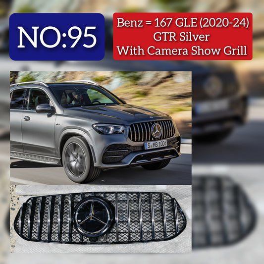 AMG Version GTR Silver Chrome Show Grill  Compatible With   Mercedes  Benz GLE-Class W167(2019-2023 ) Tag 95