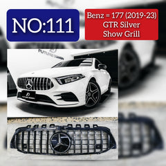 GTR Silver Chrome Show Grill Compatible With   Mercedes Benz A-Class W177  (2019-2023) Tag 111