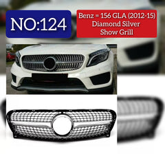 Diamond Black Chrome Show Grill  Compatible With  Mercedes Benz GLA-Class W156 (2014-2016) Tag 124